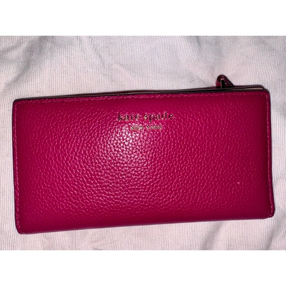 Kate Spade Cameron Street Stacy hot pink bifold large continental wallet - Picture 2 of 8